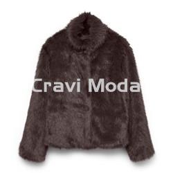 ABRIGO DE PELO MARRÓN CHOCOLATE - Imagen 1