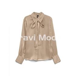 BLUSA CREMA CON BRILLO Y TRANSPARENTE - Imagen 1