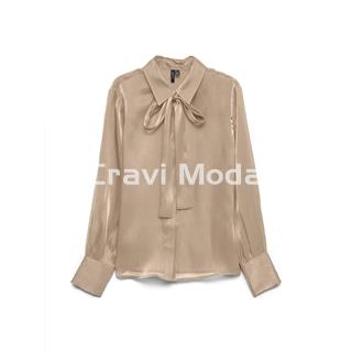 BLUSA CREMA CON BRILLO Y TRANSPARENTE - Imagen 1