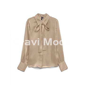 BLUSA CREMA CON BRILLO Y TRANSPARENTE - Imagen 1