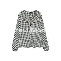 BLUSA DE CUADRO VICHY AZUL - Imagen 1