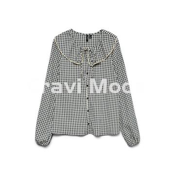 BLUSA DE CUADRO VICHY AZUL - Imagen 1