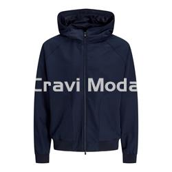 BOMBER CON CAPUCHA AZUL MARINO - Imagen 1