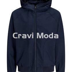 BOMBER CON CAPUCHA AZUL MARINO - Imagen 1