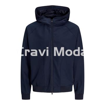 BOMBER CON CAPUCHA AZUL MARINO - Imagen 1