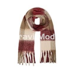 BUFANDA DE CUADROS BURDEOS - Imagen 1
