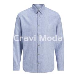 CAMISA BLANCA DE RALLAS AZUL - Imagen 1