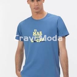 CAMISETA AZUL EL MAR TODO LO-CURA - Imagen 1