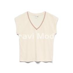 CAMISETA BEIS DE CUELLO PICO - Imagen 1