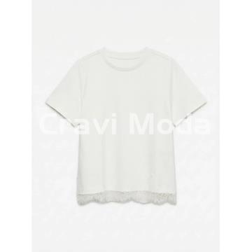 CAMISETA BLANCA CON ENCAJE - Imagen 1