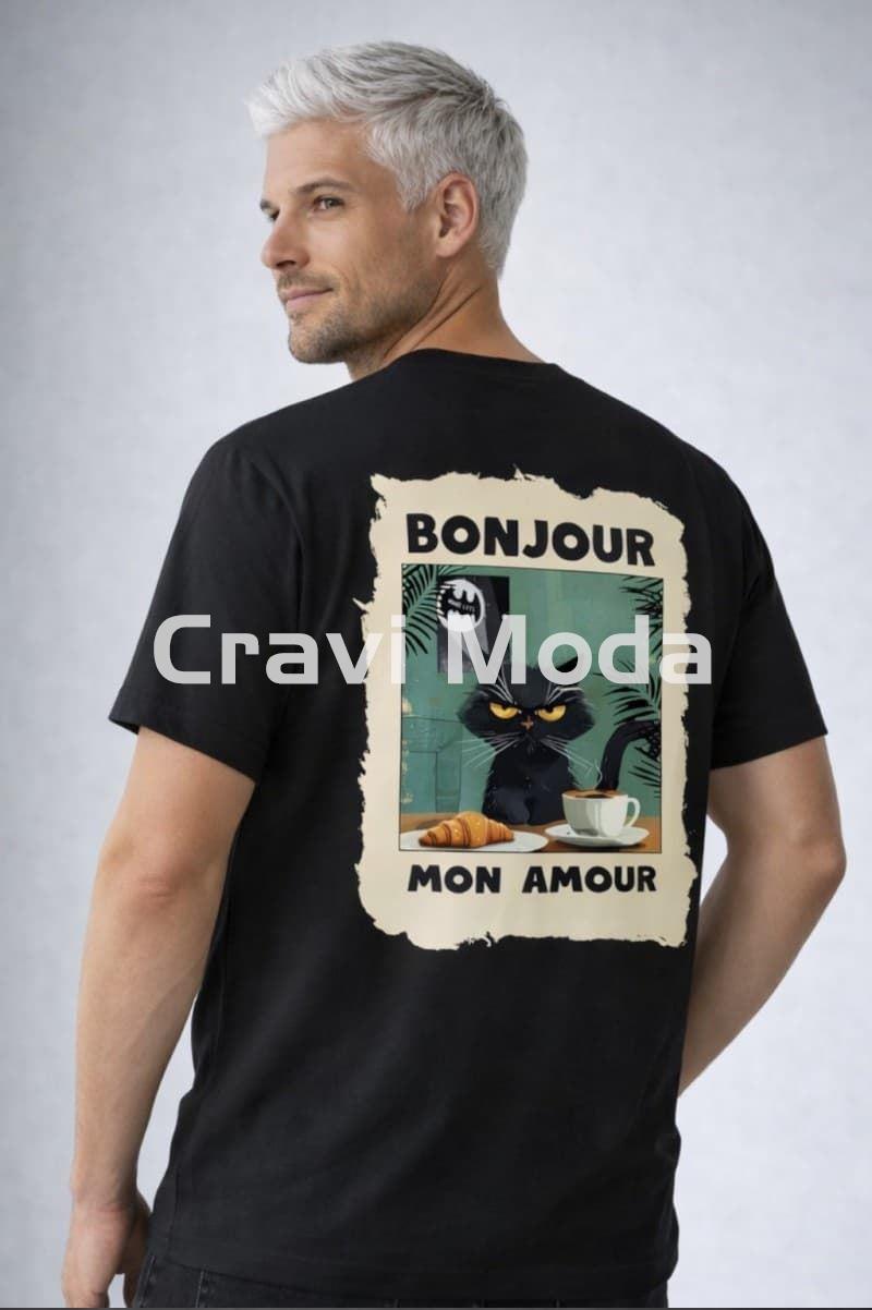 CAMISETA BONJOUR NEGRA - Imagen 2