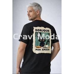 CAMISETA BONJOUR NEGRA - Imagen 2