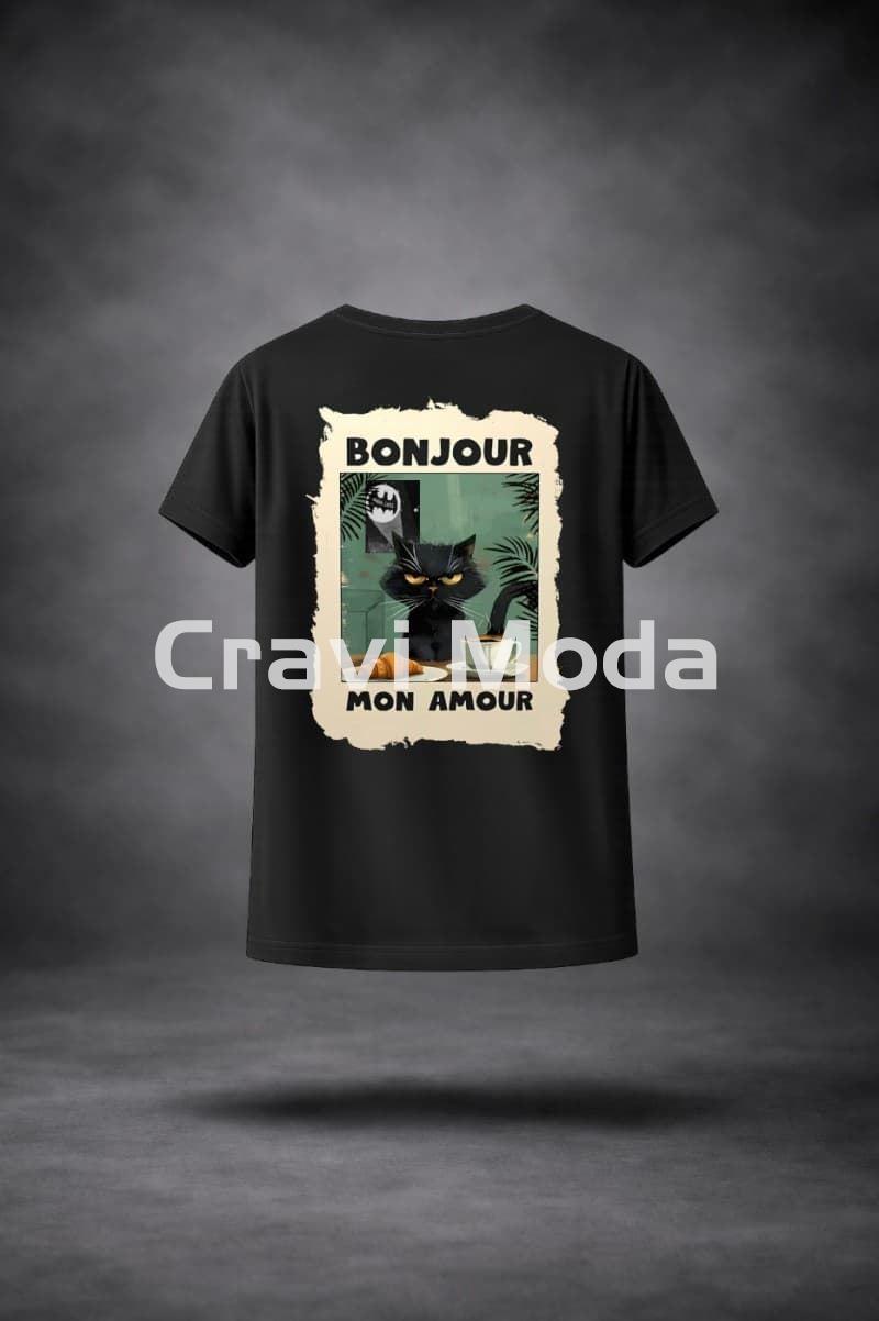 CAMISETA BONJOUR NEGRA - Imagen 4