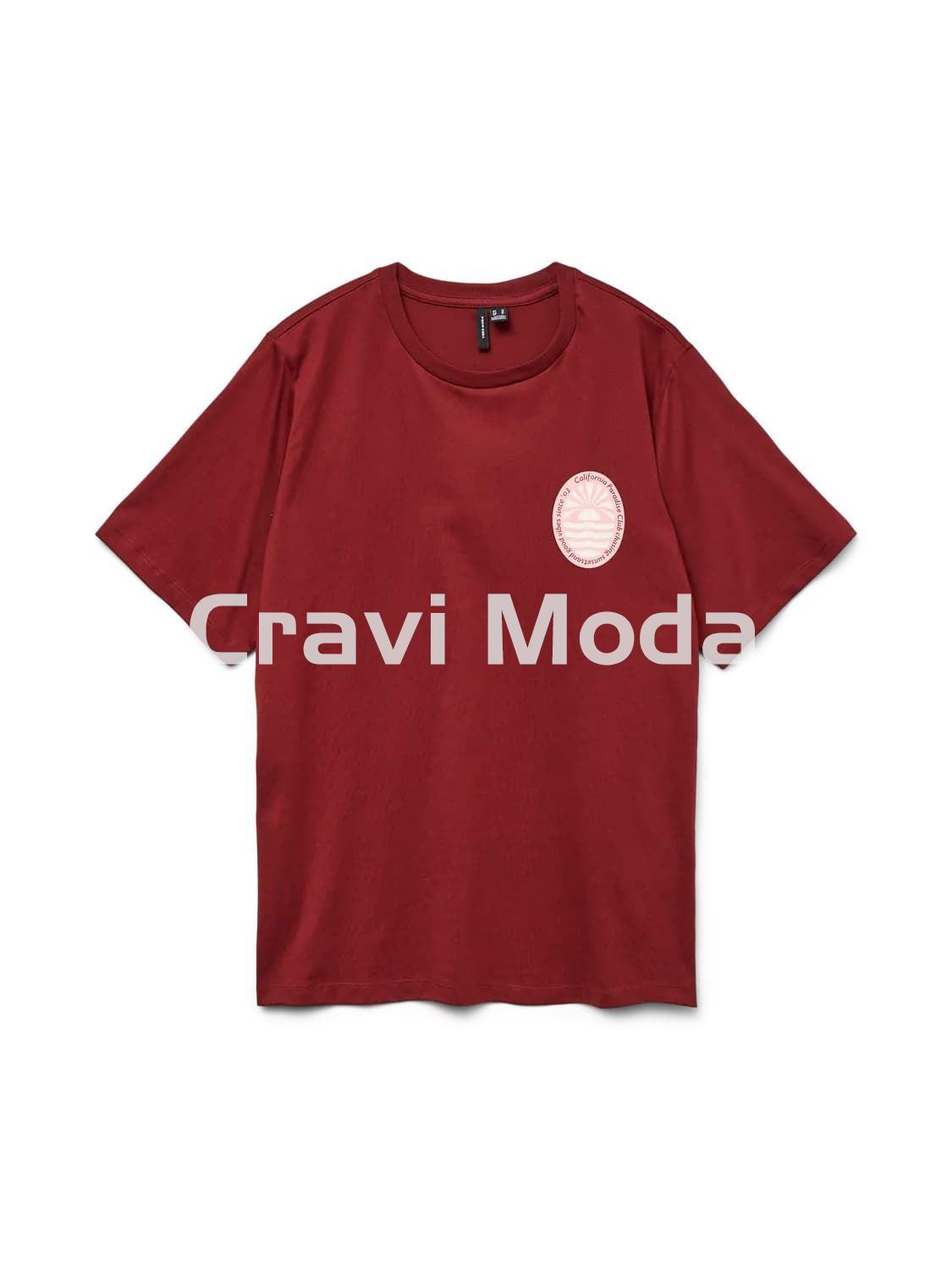 CAMISETA BURDEOS OVERSIZE - Imagen 1