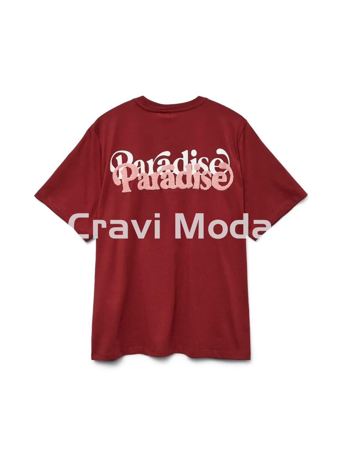 CAMISETA BURDEOS OVERSIZE - Imagen 2