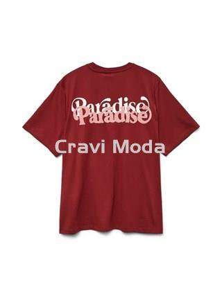 CAMISETA BURDEOS OVERSIZE - Imagen 2