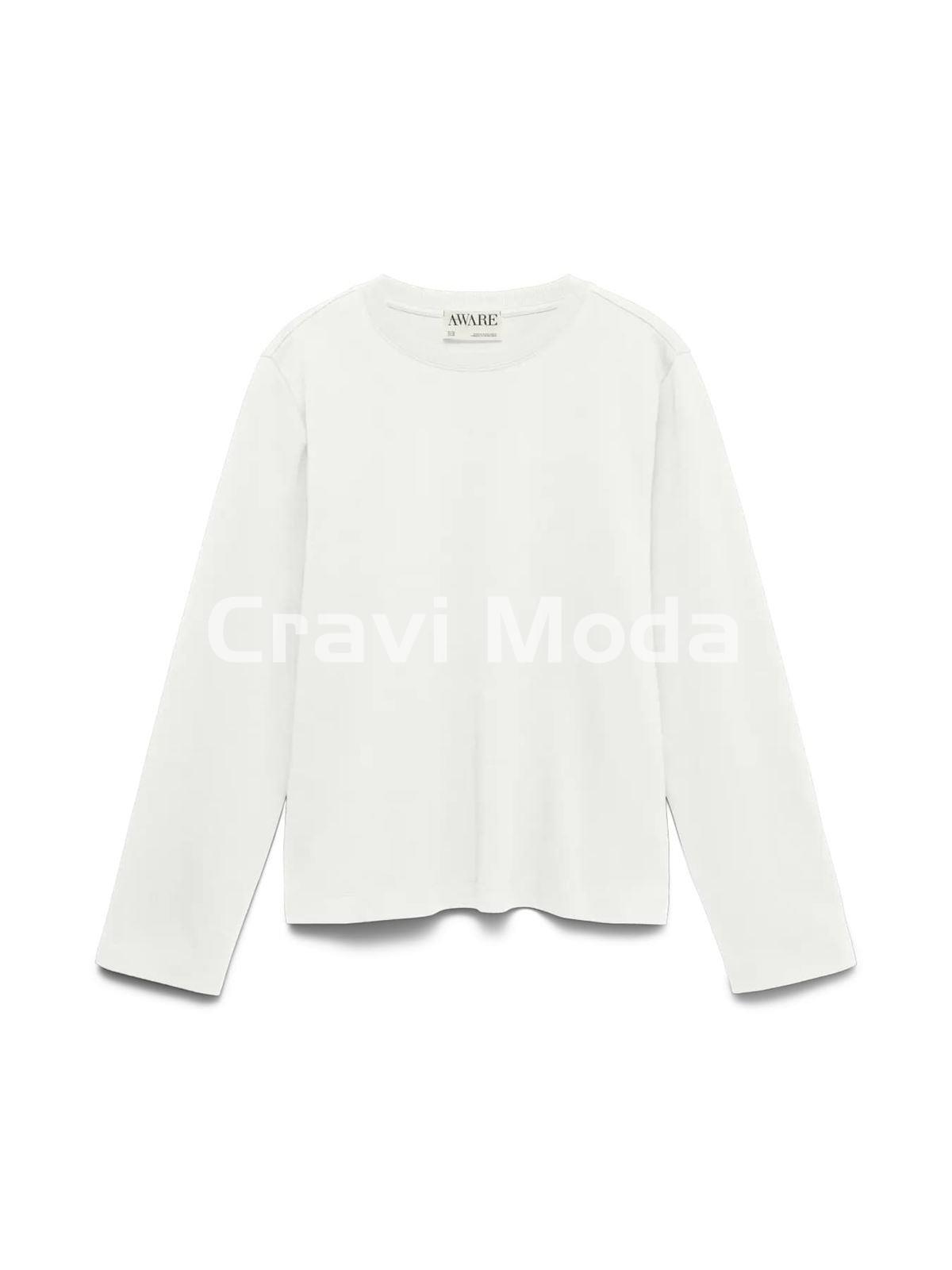CAMISETA DE MANGA LARGA BLANCA - Imagen 1