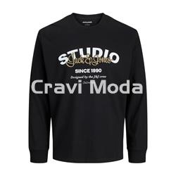 CAMISETA DE MANGA LARGA NEGRA - Imagen 1