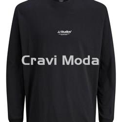 CAMISETA DE MANGA LARGA NEGRA - Imagen 1