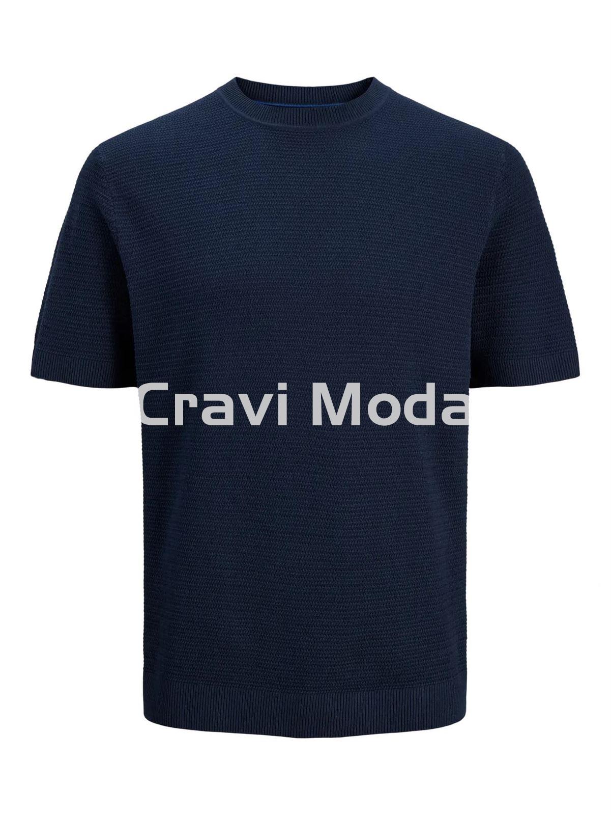 CAMISETA DE PUNTO AZUL MARINO - Imagen 1