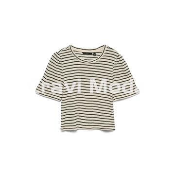 CAMISETA DE PUNTO BLANCA Y NEGRA - Imagen 1