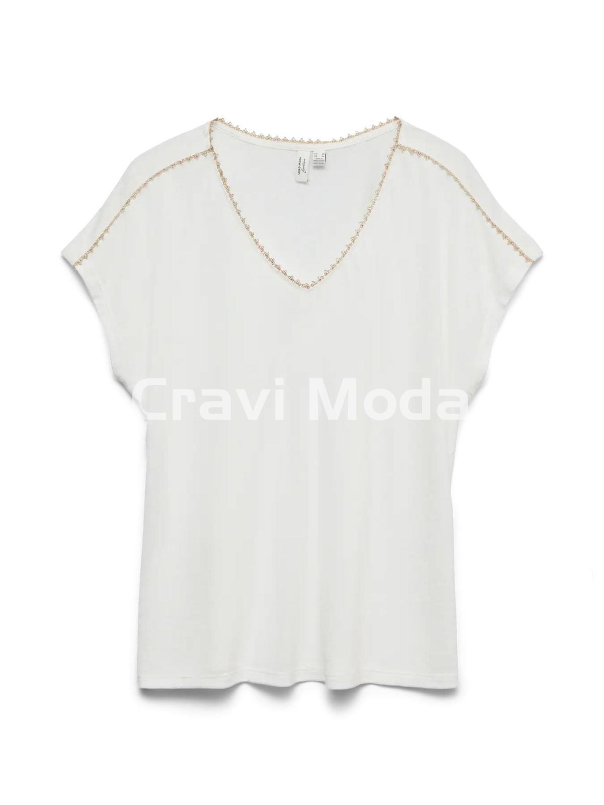 CAMISETA DE PUNTO FINO BLANCA - Imagen 1