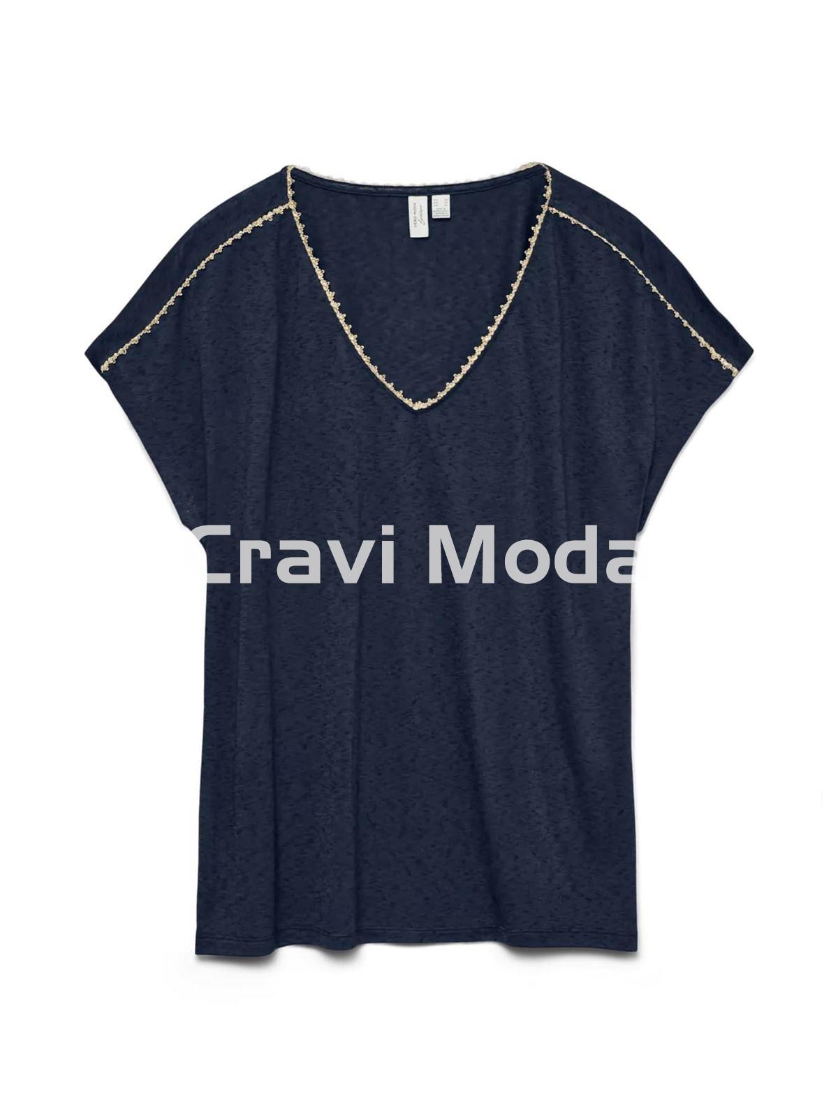 CAMISETA DE PUNTO FINO MARINO - Imagen 1