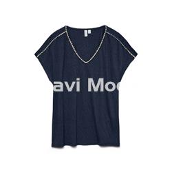 CAMISETA DE PUNTO FINO MARINO - Imagen 1