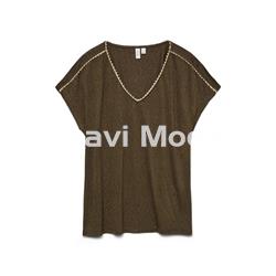 CAMISETA DE PUNTO FINO VERDE - Imagen 1