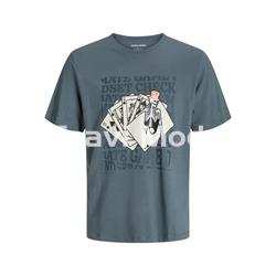 CAMISETA GRIS AZULADO CALAVERA - Imagen 1