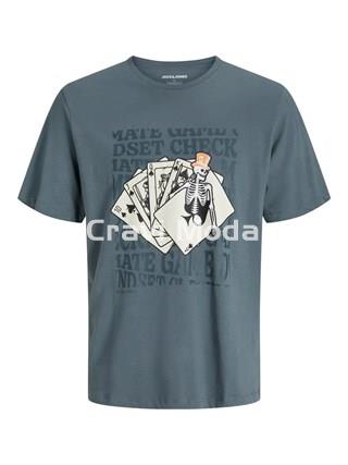 CAMISETA GRIS AZULADO CALAVERA - Imagen 1