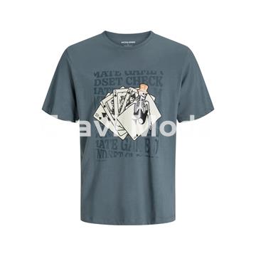 CAMISETA GRIS AZULADO CALAVERA - Imagen 1