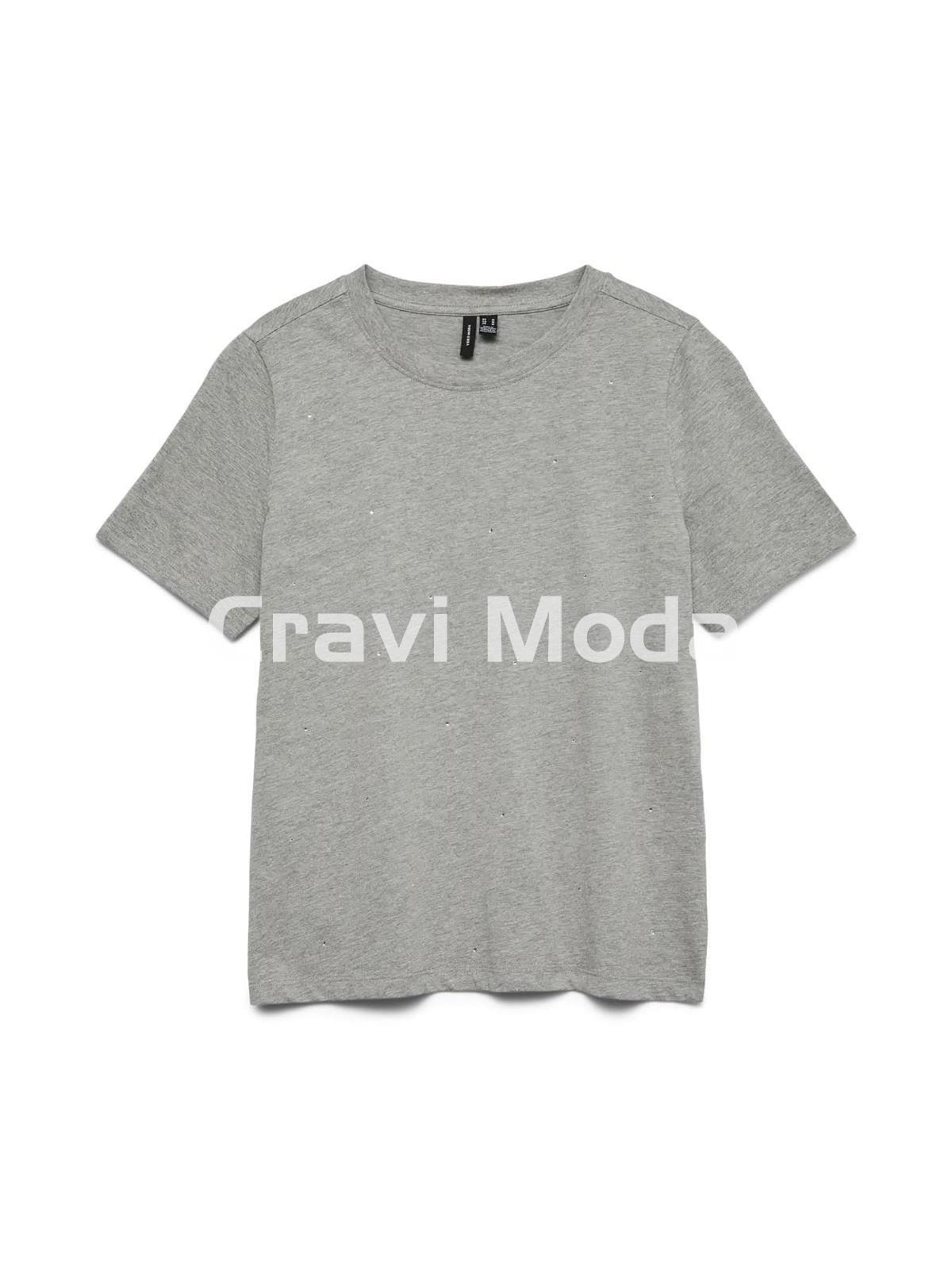 CAMISETA GRIS DE BRILLOS - Imagen 1
