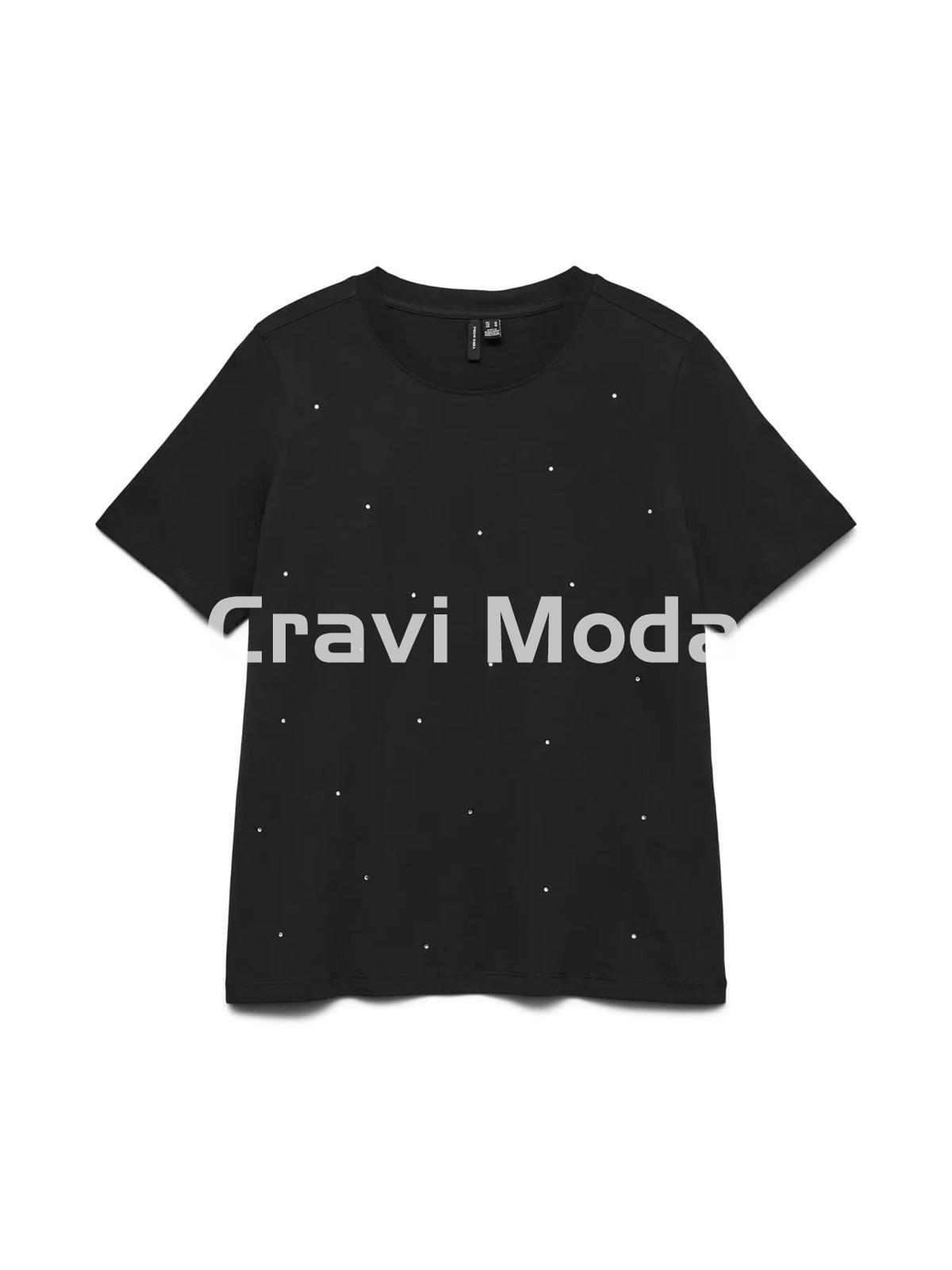 CAMISETA NEGRA DE BRILLOS - Imagen 1