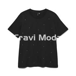 CAMISETA NEGRA DE BRILLOS - Imagen 1