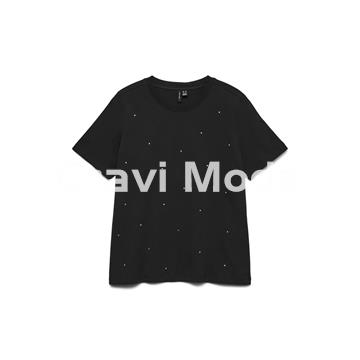 CAMISETA NEGRA DE BRILLOS - Imagen 1