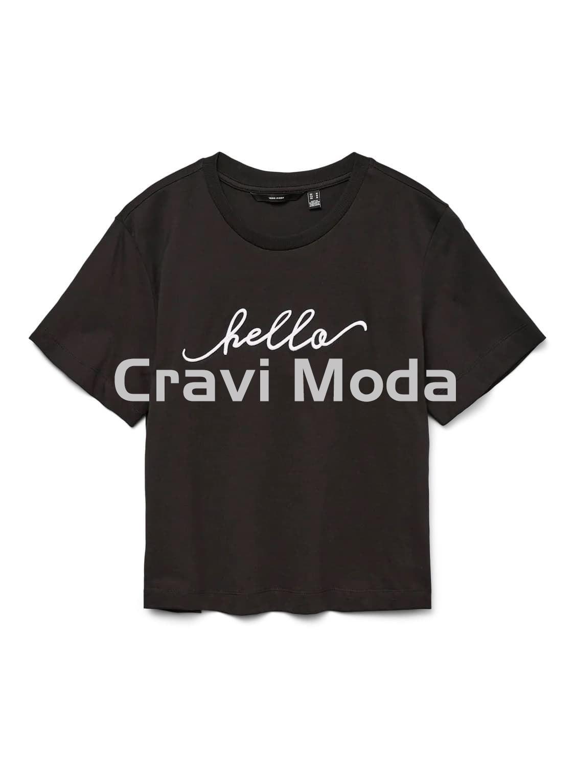 CAMISETA NEGRA "HELLO" - Imagen 1