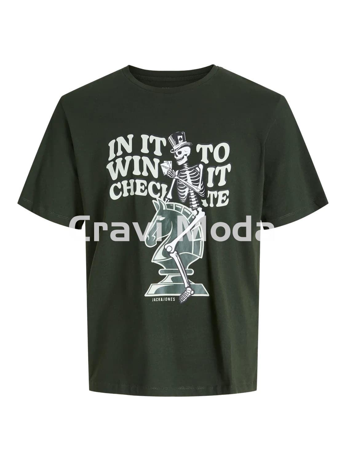 CAMISETA VERDE CALAVERA - Imagen 1