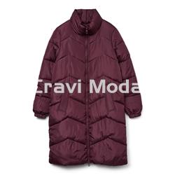 CAZADORA LARGA ACOLCHADA BURDEOS - Imagen 1