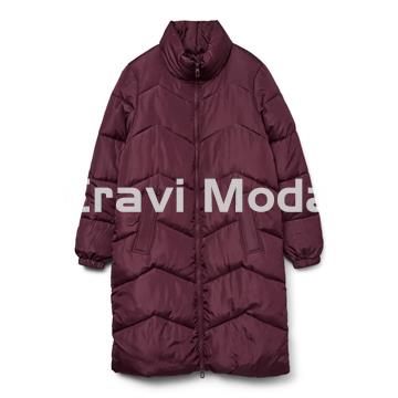 CAZADORA LARGA ACOLCHADA BURDEOS - Imagen 1