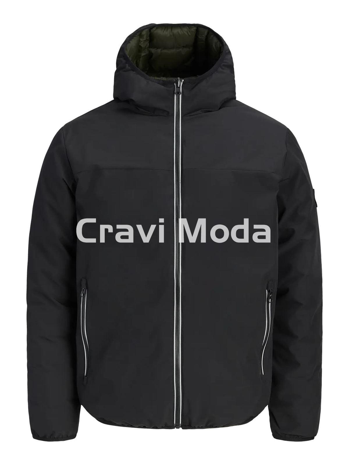 CAZADORA REVERSIBLE NEGRA Y VERDE - Imagen 1