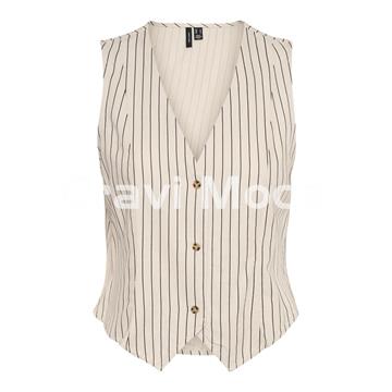 CHALECO DE LINO BEIS DE RALLAS - Imagen 1