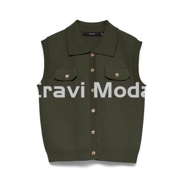 CHALECO DE PUNTO VERDE - Imagen 1