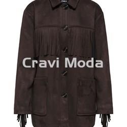 CHAQUETA DE ANTE MARRÓN CHOCOLATE - Imagen 1