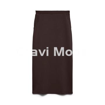 FALDA MIDI MARRON CHOCOLATE - Imagen 1