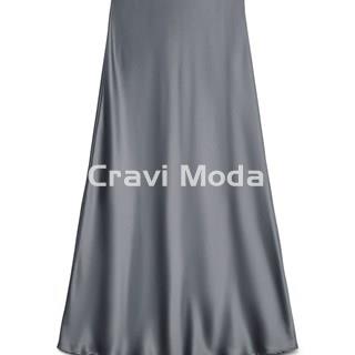 FALDA SATINADA GRIS AZULADO - Imagen 1