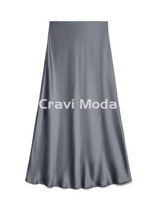 FALDA SATINADA GRIS AZULADO - Imagen 1
