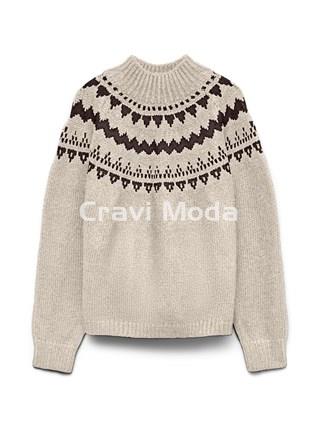 JERSEY BEIS CON BRECA EN MARRÓN CHOCOLATE - Imagen 1