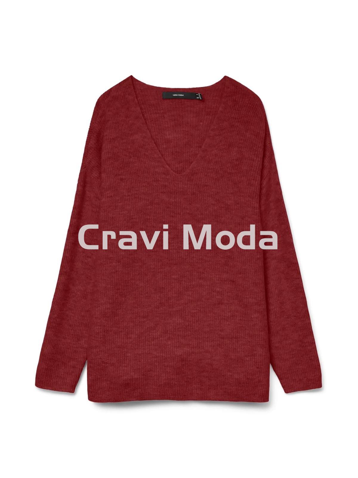 JERSEY BURDEOS CUELLO PICO - Imagen 1