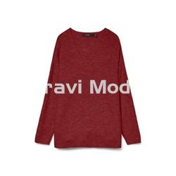 JERSEY BURDEOS CUELLO PICO - Imagen 1